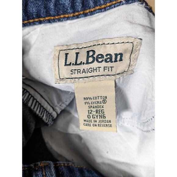L.L. Bean Favorite Jean Bootcut Jeans Women‎ Size 12 Blue Straight Fit Pockets - Picture 6 of 12